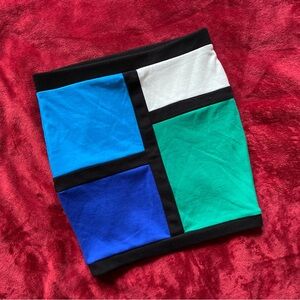 FOREVER 21- Color Block knit Mini Skirt size juniors medium